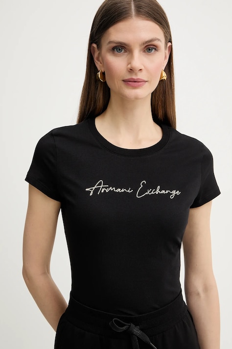 Бавовняна футболка Armani Exchange — AA00-TSD12T, чорний — фото 4