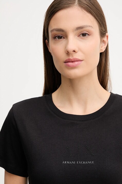 Бавовняна футболка Armani Exchange — AA00-TSD12W, чорний — фото 3