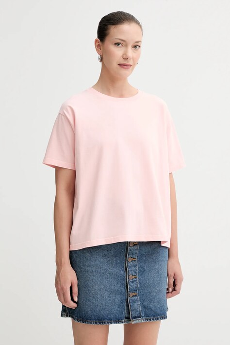 American Vintage tricou din bumbac culoarea bej, FIZ02A