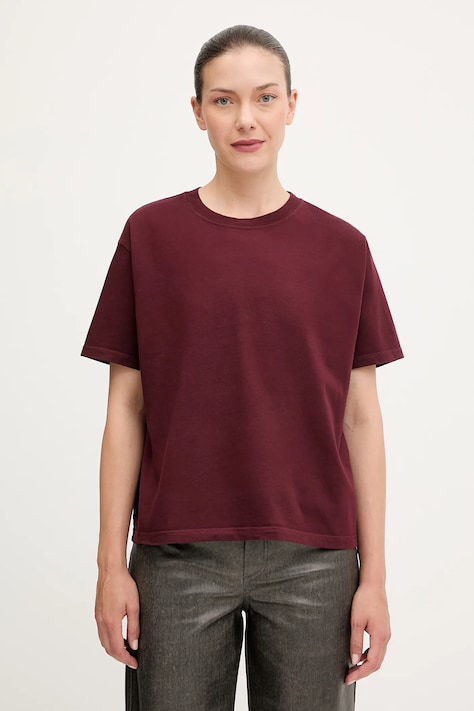 American Vintage tricou din bumbac culoarea maro, FIZ02A