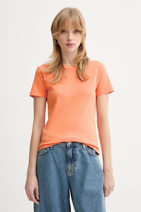 American Vintage t-shirt bawełniany damski kolor pomarańczowy SON28G