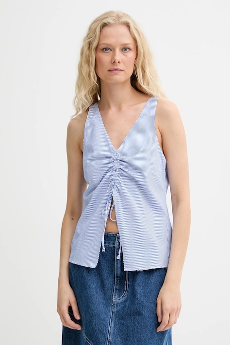 Renewed camicetta in cotone creative upcycling donna colore blu Renewed INTU x Answear