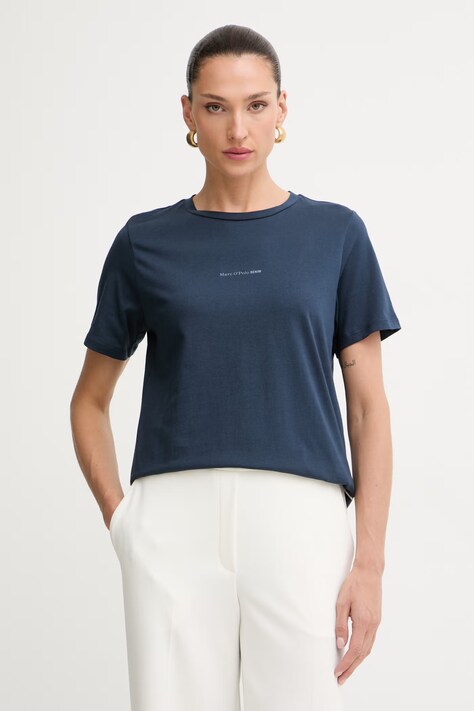 Marc O'Polo T-shirt damski bawełniany granatowy 5000006276