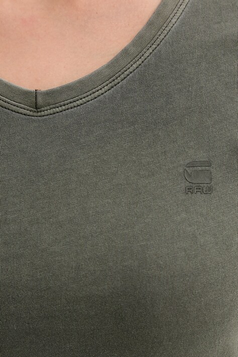Бавовняна футболка G-Star Overdyed eyben slim 2.0 — AA00-TSD13M, зелений — фото 5