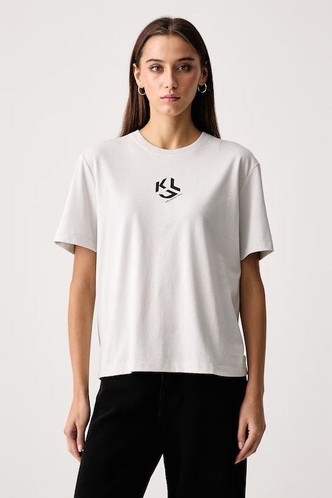 Karl Lagerfeld Jeans T-shirt damski z bawełną szary B1W17086
