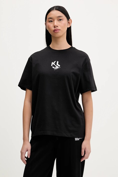 Karl Lagerfeld Jeans t-shirt damski kolor czarny B1W17086