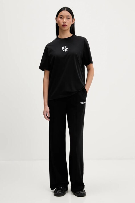 Karl Lagerfeld Jeans t-shirt damski kolor czarny B1W17086