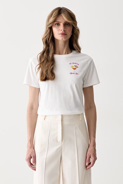MC2 Saint Barth T-shirt damski bawełniany biały EMI0001