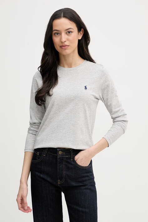 Polo Ralph Lauren longsleeve damski bawełniany szary 211B14604