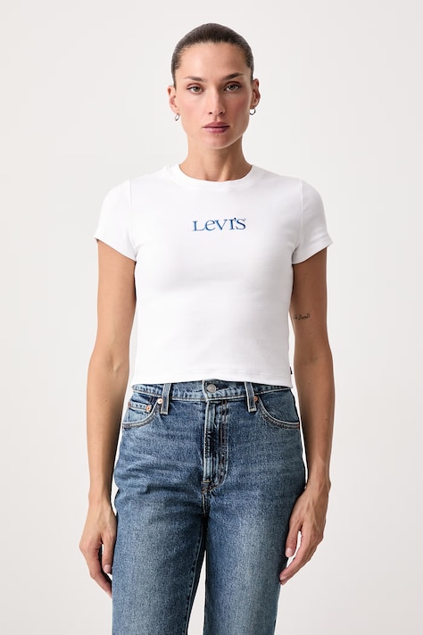 Levi's Tričko dámske s bavlnou GR ESSENTIAL BABY biele 008CH