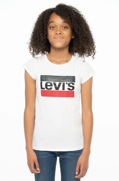 Otroški t-shirt Levi's bela barva