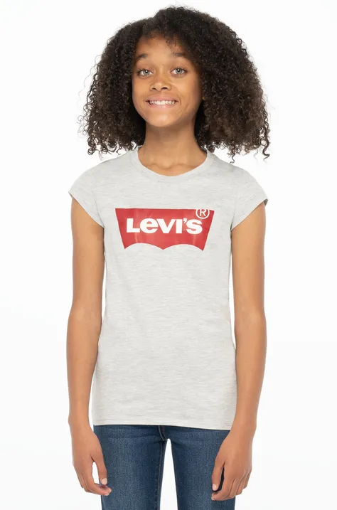 Dječja majica kratkih rukava Levi's boja: siva