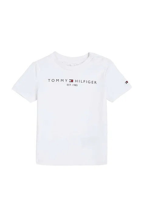 Otroška kratka majica Tommy Hilfiger bela barva