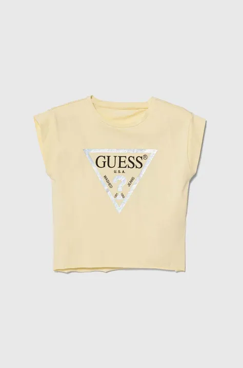 Dječja majica kratkih rukava Guess boja: žuta