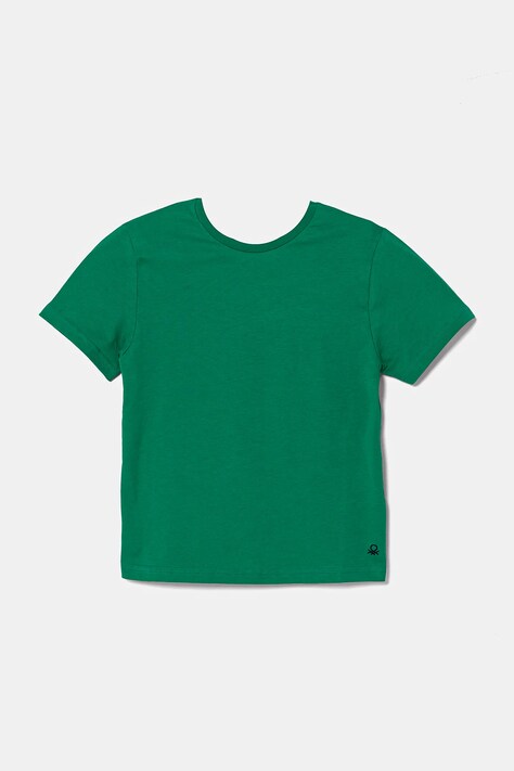 Παιδικό βαμβακερό μπλουζάκι United Colors of Benetton χρώμα: πράσινο