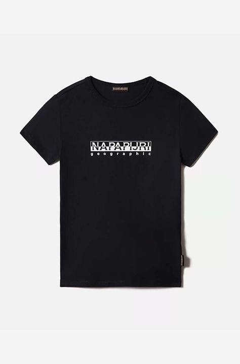 Napapijri tricou de bumbac pentru copii culoarea negru, modelator