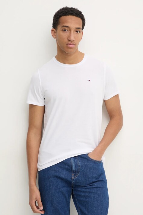Bavlněné tričko Tommy Jeans bílá barva, DM0DM04411