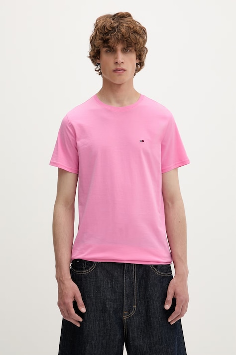 Tommy Jeans tricou pentru bărbați, din bumbac roz DM0DM04411