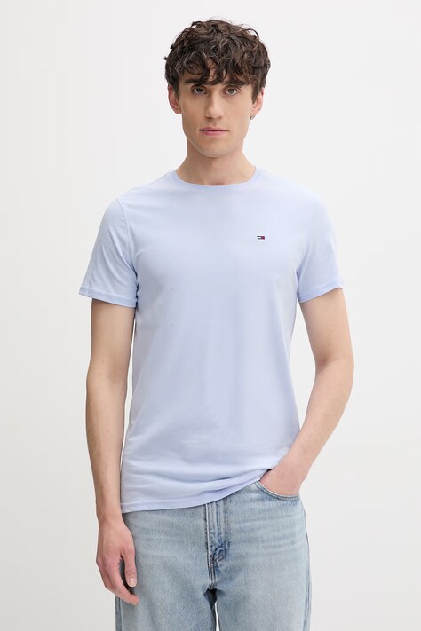Tommy Jeans T-shirt męski bawełniany niebieski DM0DM04411