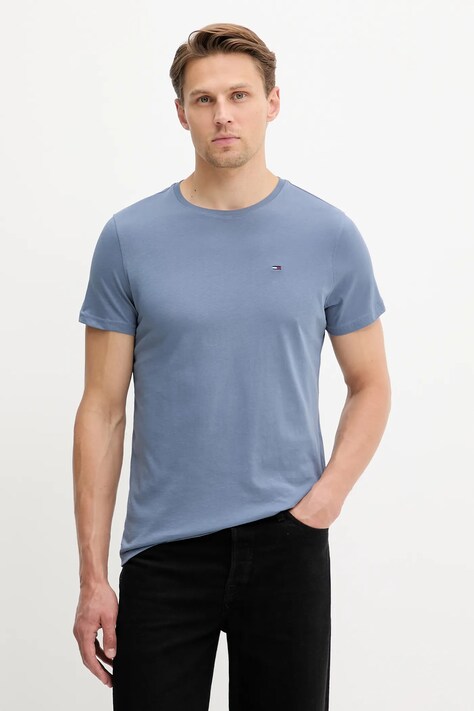 Tommy Jeans tricou din bumbac culoarea alb, uni, DM0DM04411