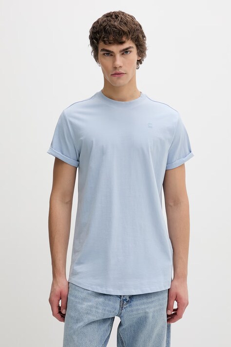 G-Star Raw t-shirt bawełniany męski kolor niebieski gładki D16396-B353
