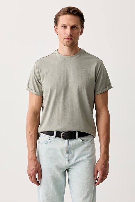 G-Star T-shirt basic męski bawełniany Lash zielony D16396-B353