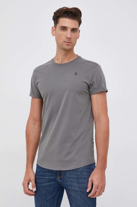 G-Star tricou din bumbac culoarea verde, uni