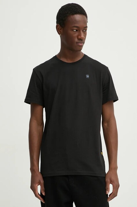 G-Star tricou din bumbac bărbați, culoarea negru, uni, D16411-336