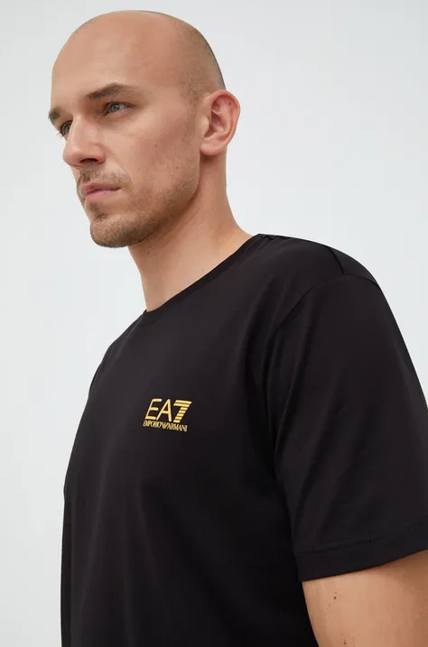 EA7 Emporio Armani t-shirt bawełniany 8NPT51.PJM9Z kolor czarny z nadrukiem
