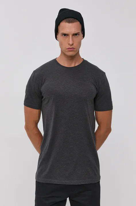 Solid T-shirt bawełniany kolor szary gładki