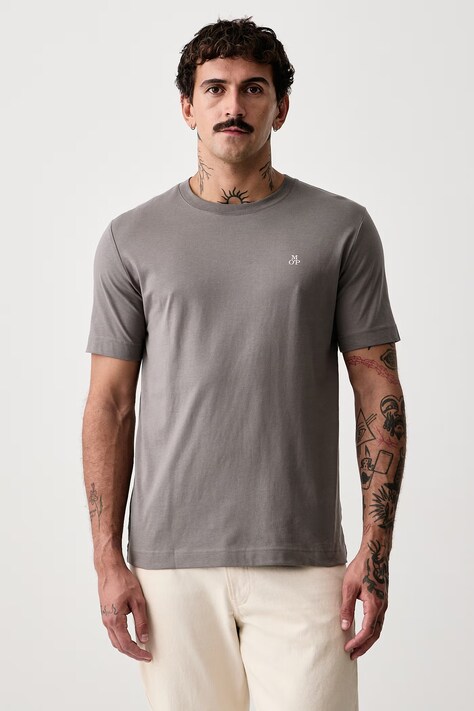 Marc O'Polo T-shirt basic męski bawełniany beżowy 5000009405