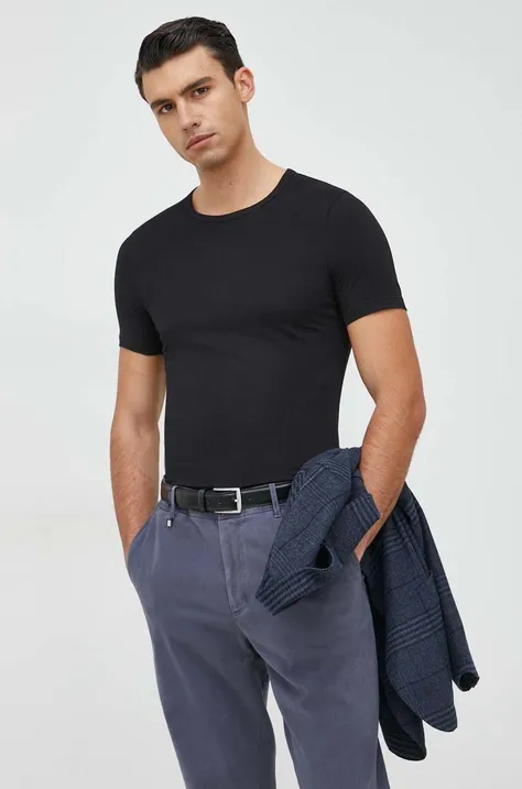 BOSS t-shirt 2-pack męski kolor czarny gładki