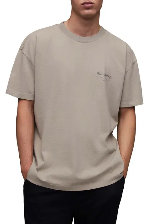 AllSaints t-shirt bawełniany kolor szary z nadrukiem