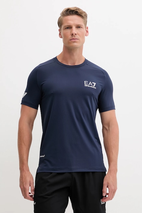 Футболка EA7 Emporio Armani мужской цвет чёрный однотонный