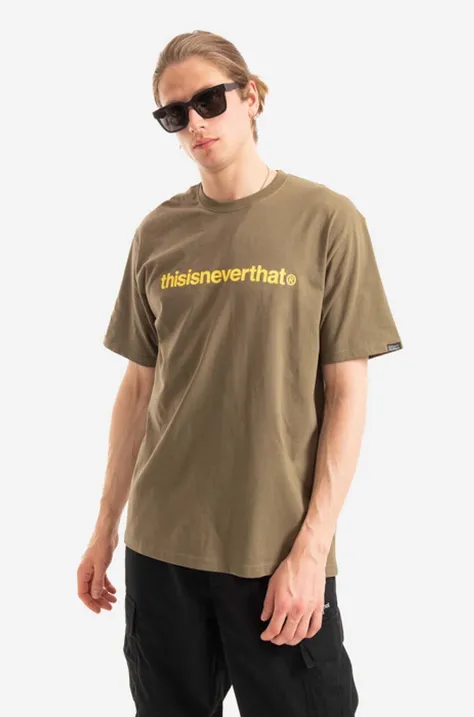thisisneverthat tricou din bumbac T-Logo Tee culoarea verde, cu imprimeu TN220TTSST01-LEMON