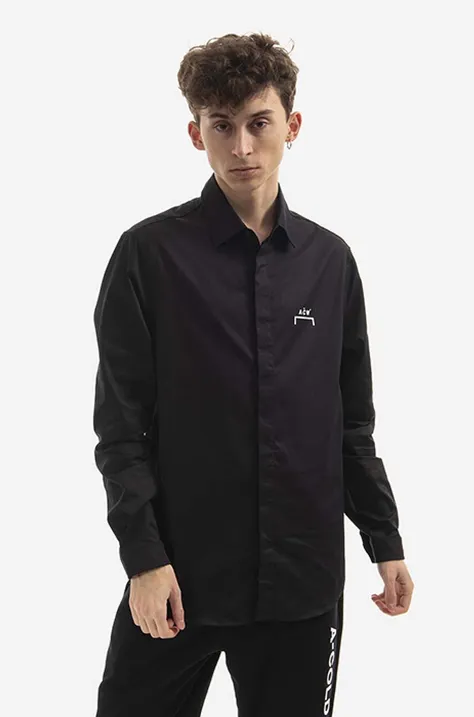Βαμβακερό πουκάμισο A-COLD-WALL* Shirt Cotton Twill χρώμα: μαύρο