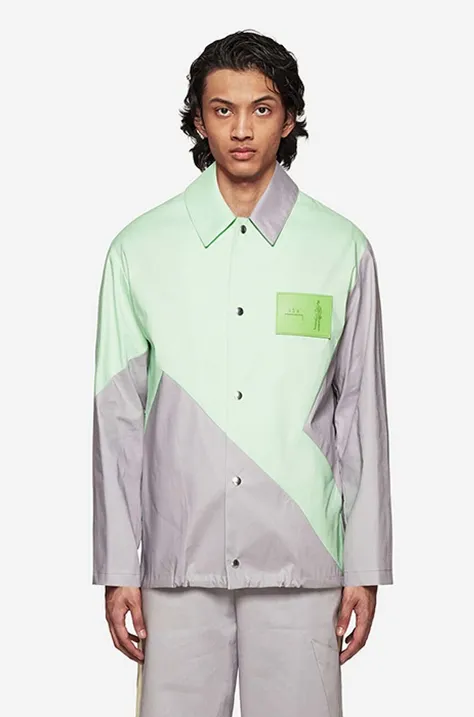 Pamučna košulja A-COLD-WALL* boja: zelena, ACWMO096A.-GREY/GREEN