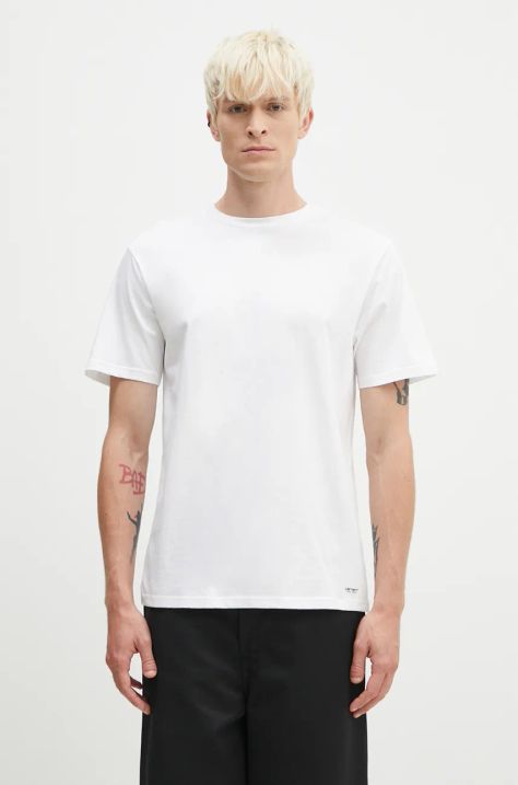 Хлопковая футболка Carhartt WIP 2 шт цвет белый однотонный I029370.-WHITE/WHIT