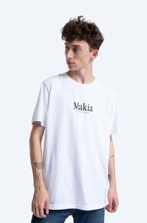 Makia cotton T-shirt Strait white color Makia Strait M21226 011