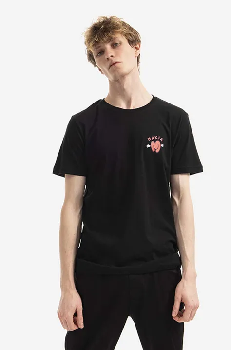 Bavlnené tričko Makia Hug M21330-001, čierna farba, s potlačou,