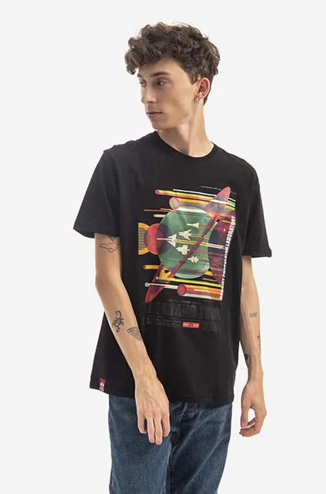 Alpha Industries t-shirt bawełniany x NASA kolor czarny z nadrukiem 116504.03-CZARNY