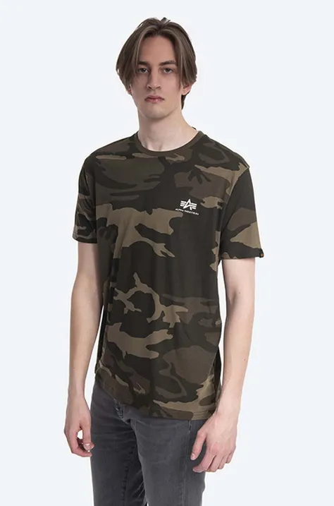 Alpha Industries t-shirt bawełniany Backprint T Camo kolor zielony wzorzysty 128507C.239-ZIELONY