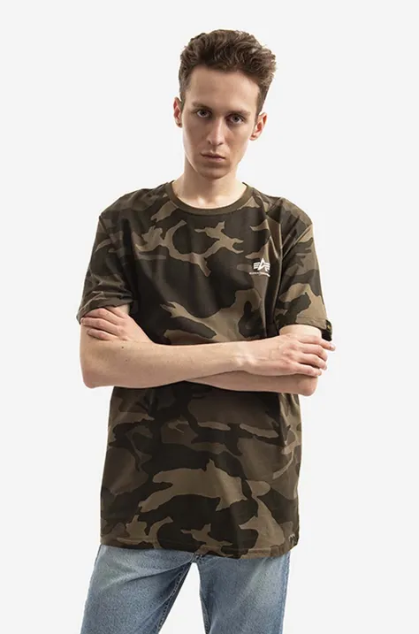 Alpha Industries t-shirt bawełniany męski kolor zielony wzorzysty 188505C.239-ZIELONY