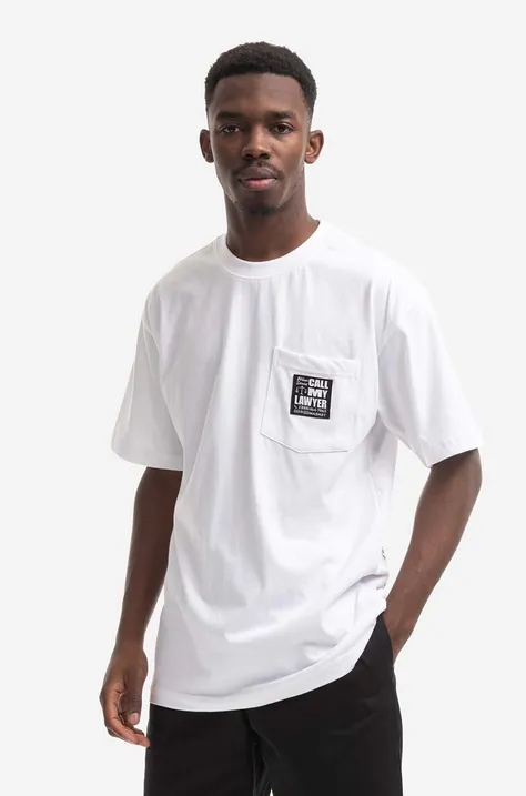 Βαμβακερό μπλουζάκι Market 24 HR Lawyer Service Pocket Tee χρώμα: άσπρο