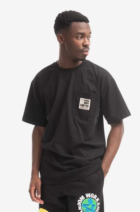 Βαμβακερό μπλουζάκι Market 24 HR Lawyer Service Pocket Tee χρώμα: μαύρο