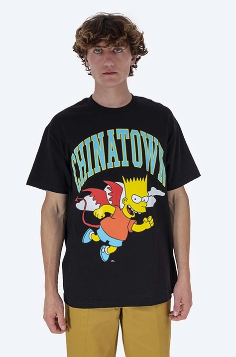 Bavlněné tričko Market Chinatown Market x The Simpsons Devil Arc T-shirt černá barva, s potiskem, CTM1990342-white