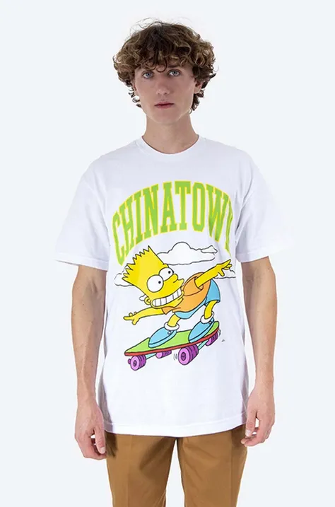 Market t-shirt bawełniany Chinatown Market x The Simpsons Cowabunga Arc T-shirt kolor biały z nadrukiem CTM1990345-BIALY