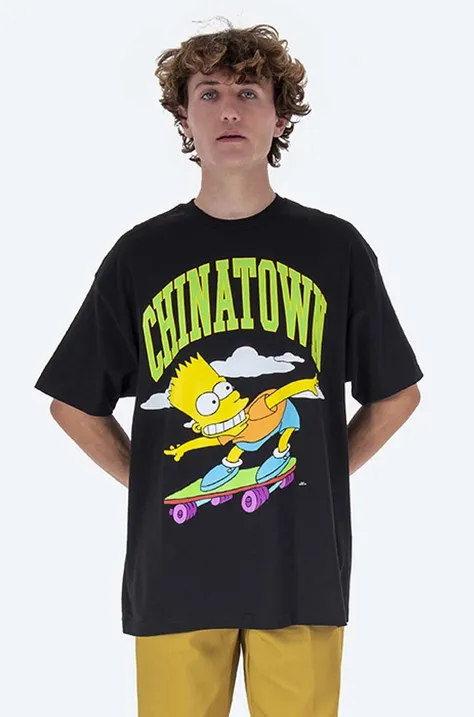 Bavlnené tričko Market Chinatown Market x The Simpsons Cowabunga Arc T-shirt CTM1990345-white, čierna farba, s potlačou