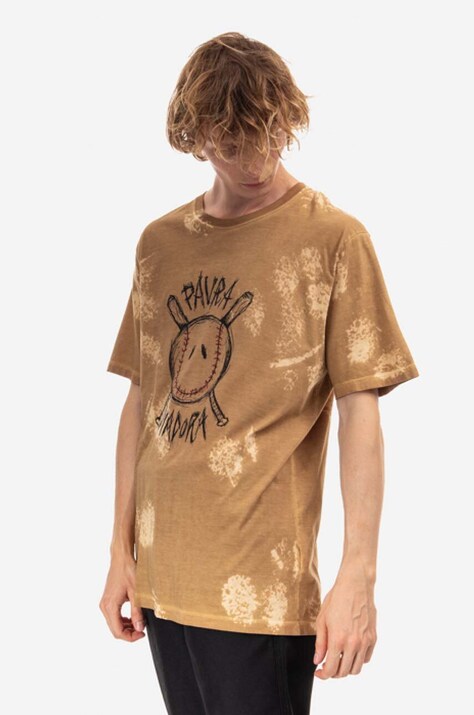 Diadora cotton T-shirt x Paura Logo maroon color