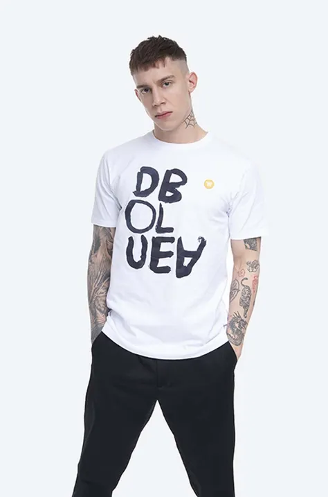 Wood Wood t-shirt bawełniany Ace T shirt kolor biały z nadrukiem 10115705.2222-BRIGHTW